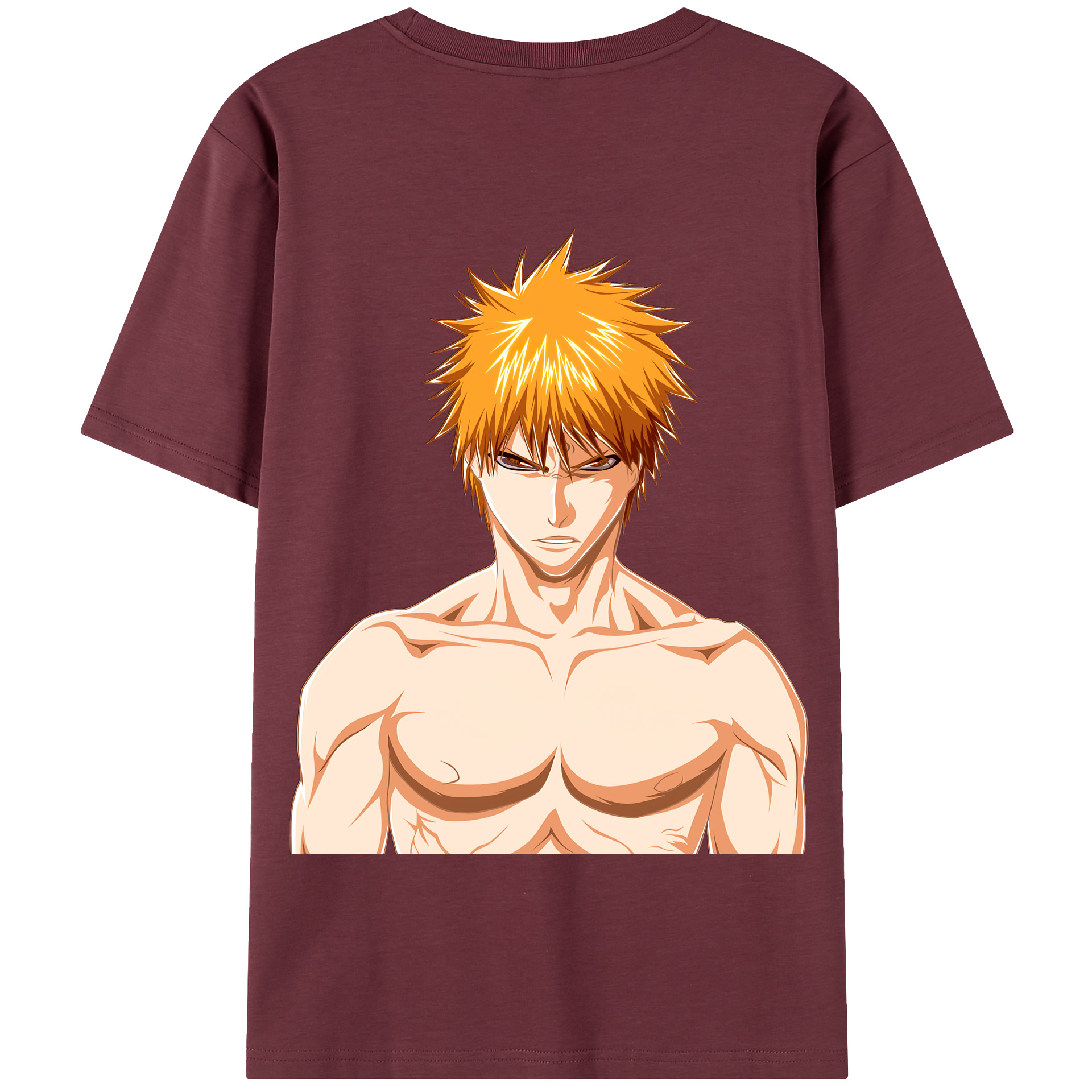 （画像用） ブリーチ 黒崎一護（くろさき いちご）BLEACH Kurosaki Ichigo 綿100％半袖Tシャツ（背面プリント）
